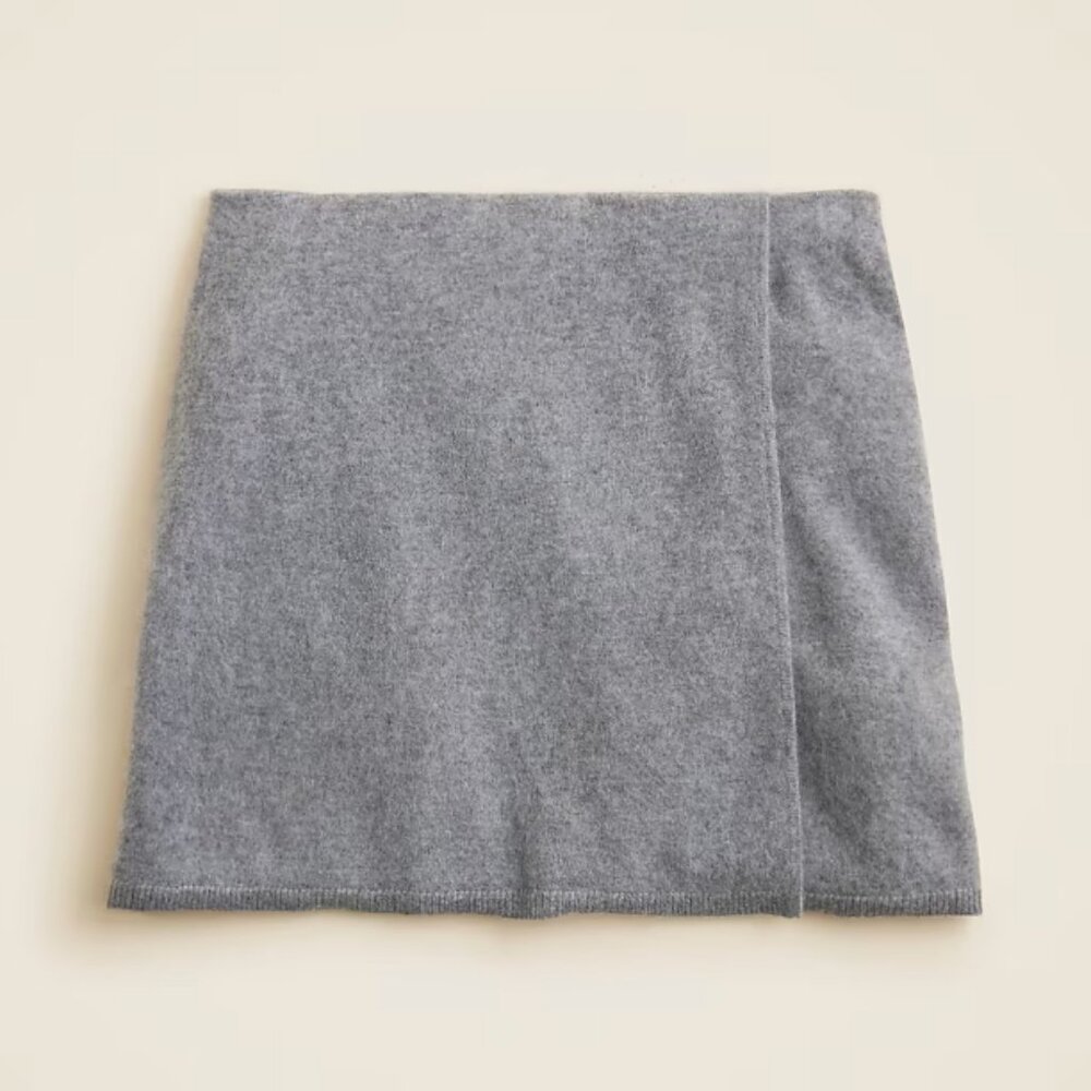 J. Crew Brushed cashmere faux-wrap mini skirt